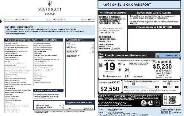 New 2021 Maserati Ghibli S Q4 GranSport for sale Sold at Alfa Romeo of Greenwich in Greenwich CT 06830 28