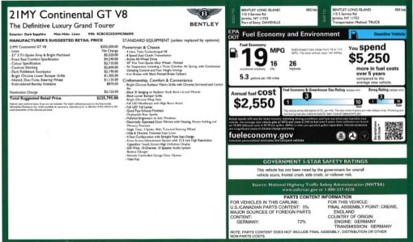 Used 2021 Bentley Continental GT V8 for sale Sold at Alfa Romeo of Greenwich in Greenwich CT 06830 27