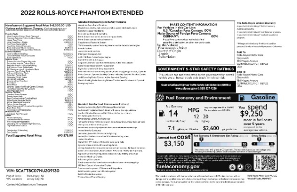 New 2022 Rolls-Royce Phantom EWB for sale Sold at Alfa Romeo of Greenwich in Greenwich CT 06830 9