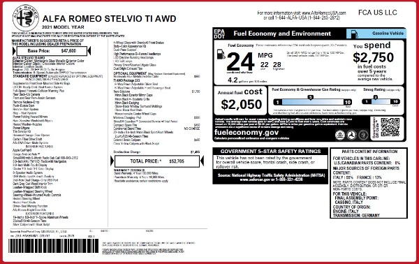 New 2021 Alfa Romeo Stelvio Ti Q4 for sale Sold at Alfa Romeo of Greenwich in Greenwich CT 06830 24