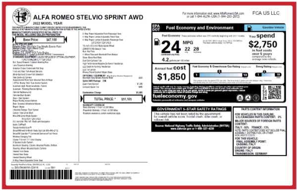 New 2022 Alfa Romeo Stelvio Sprint for sale Sold at Alfa Romeo of Greenwich in Greenwich CT 06830 28