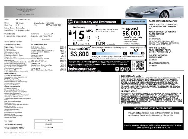 Used 2015 Aston Martin DB9 Volante for sale Sold at Alfa Romeo of Greenwich in Greenwich CT 06830 7