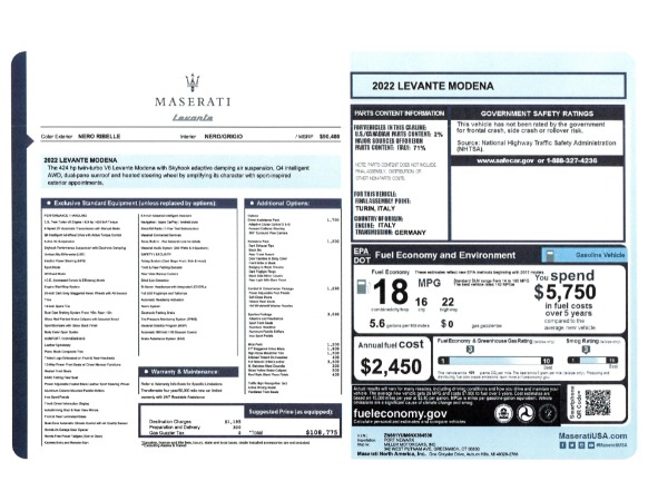 New 2022 Maserati Levante Modena for sale Sold at Alfa Romeo of Greenwich in Greenwich CT 06830 24