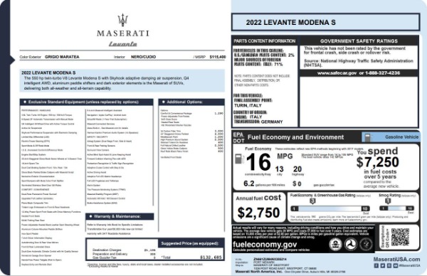 New 2022 Maserati Levante Modena S for sale $132,685 at Alfa Romeo of Greenwich in Greenwich CT 06830 22