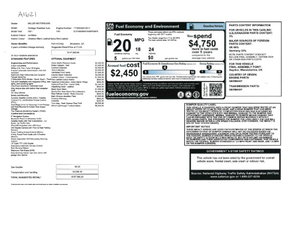 Used 2021 Aston Martin Vantage Roadster for sale Sold at Alfa Romeo of Greenwich in Greenwich CT 06830 26