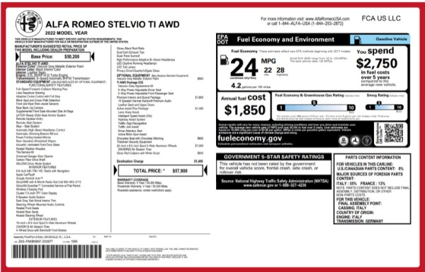 New 2022 Alfa Romeo Stelvio Ti for sale $57,900 at Alfa Romeo of Greenwich in Greenwich CT 06830 2