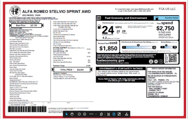 New 2022 Alfa Romeo Stelvio Sprint for sale Sold at Alfa Romeo of Greenwich in Greenwich CT 06830 22