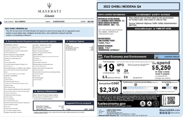 Used 2022 Maserati Ghibli Modena Q4 for sale Sold at Alfa Romeo of Greenwich in Greenwich CT 06830 21