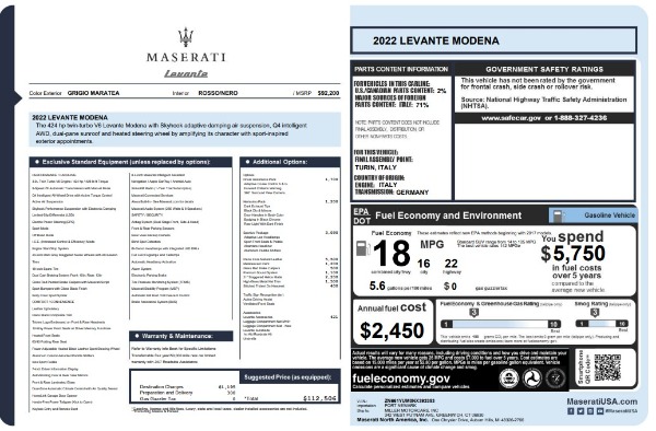 Used 2022 Maserati Levante Modena for sale Sold at Alfa Romeo of Greenwich in Greenwich CT 06830 21