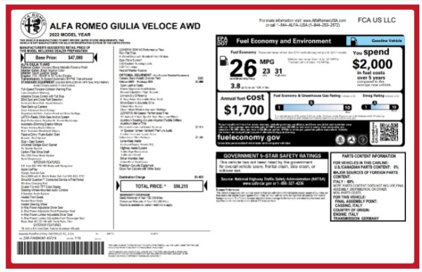New 2022 Alfa Romeo Giulia Veloce for sale Sold at Alfa Romeo of Greenwich in Greenwich CT 06830 23