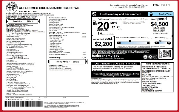 New 2022 Alfa Romeo Giulia Quadrifoglio for sale Sold at Alfa Romeo of Greenwich in Greenwich CT 06830 22