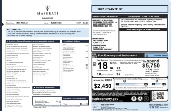 Used 2022 Maserati Levante GT for sale $52,900 at Alfa Romeo of Greenwich in Greenwich CT 06830 23