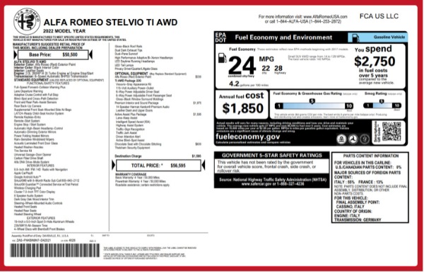 New 2022 Alfa Romeo Stelvio Ti for sale Sold at Alfa Romeo of Greenwich in Greenwich CT 06830 25
