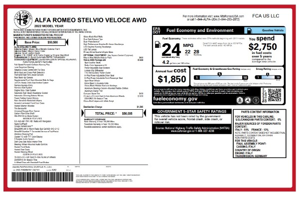 Used 2022 Alfa Romeo Stelvio Veloce for sale $32,900 at Alfa Romeo of Greenwich in Greenwich CT 06830 25