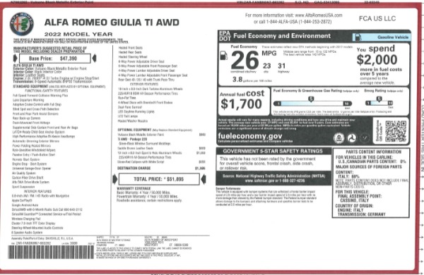 New 2022 Alfa Romeo Giulia Ti for sale Sold at Alfa Romeo of Greenwich in Greenwich CT 06830 24