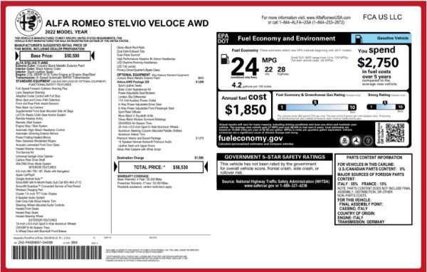 New 2022 Alfa Romeo Stelvio Veloce for sale Sold at Alfa Romeo of Greenwich in Greenwich CT 06830 2