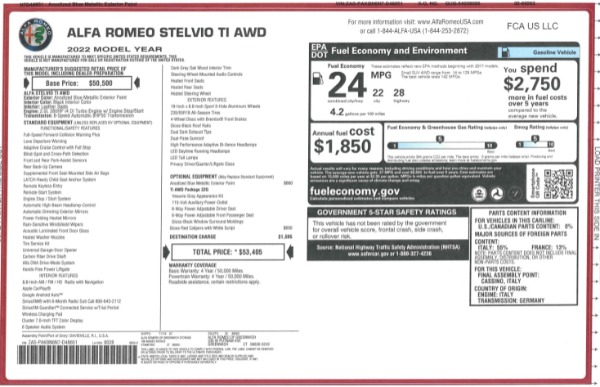 New 2022 Alfa Romeo Stelvio Ti for sale $53,405 at Alfa Romeo of Greenwich in Greenwich CT 06830 28