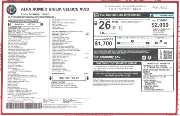 New 2022 Alfa Romeo Giulia Veloce for sale Sold at Alfa Romeo of Greenwich in Greenwich CT 06830 25