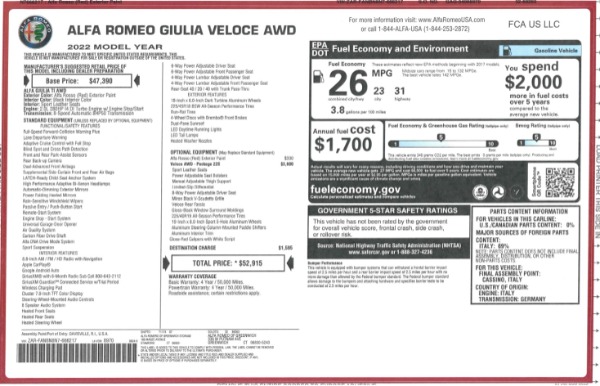 Used 2022 Alfa Romeo Giulia Veloce for sale $29,900 at Alfa Romeo of Greenwich in Greenwich CT 06830 25