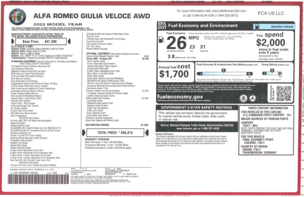 New 2022 Alfa Romeo Giulia Veloce for sale Sold at Alfa Romeo of Greenwich in Greenwich CT 06830 2