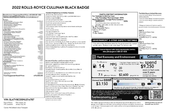 New 2022 Rolls-Royce Cullinan Black Badge for sale Sold at Alfa Romeo of Greenwich in Greenwich CT 06830 26