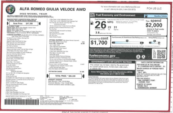 New 2022 Alfa Romeo Giulia Veloce for sale Sold at Alfa Romeo of Greenwich in Greenwich CT 06830 26