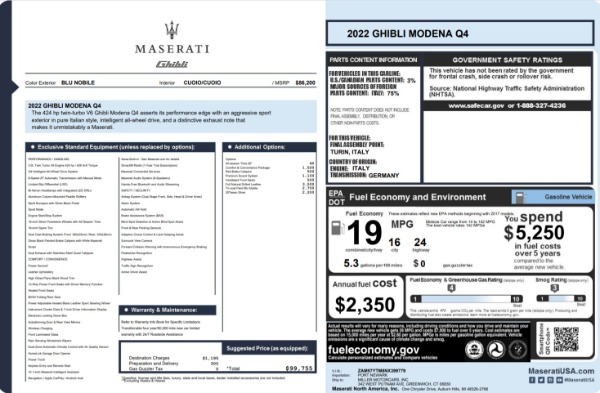 New 2022 Maserati Ghibli Modena Q4 for sale Sold at Alfa Romeo of Greenwich in Greenwich CT 06830 24