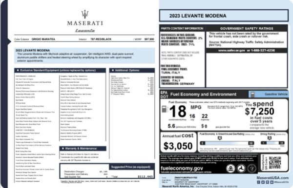 New 2023 Maserati Levante Modena for sale $112,645 at Alfa Romeo of Greenwich in Greenwich CT 06830 24