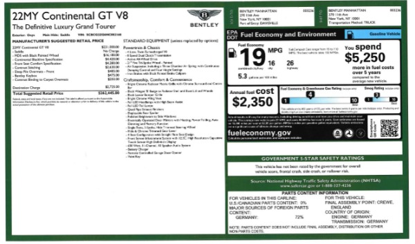 Used 2022 Bentley Continental GT V8 for sale $191,900 at Alfa Romeo of Greenwich in Greenwich CT 06830 26