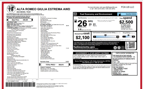 New 2023 Alfa Romeo Giulia Estrema for sale $60,610 at Alfa Romeo of Greenwich in Greenwich CT 06830 24