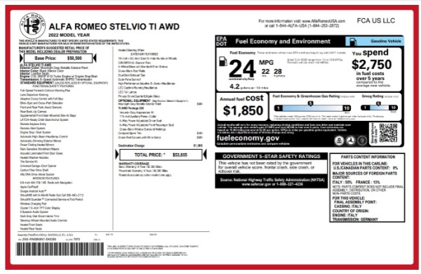 New 2022 Alfa Romeo Stelvio Ti for sale $53,855 at Alfa Romeo of Greenwich in Greenwich CT 06830 20