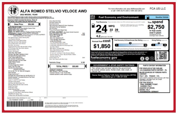 New 2022 Alfa Romeo Stelvio Veloce for sale $55,005 at Alfa Romeo of Greenwich in Greenwich CT 06830 27