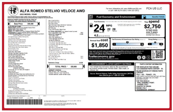 New 2022 Alfa Romeo Stelvio Veloce for sale $55,605 at Alfa Romeo of Greenwich in Greenwich CT 06830 28