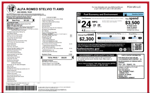 New 2023 Alfa Romeo Stelvio Ti for sale $59,255 at Alfa Romeo of Greenwich in Greenwich CT 06830 21