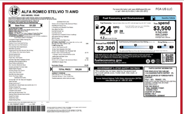New 2023 Alfa Romeo Stelvio Ti for sale $58,205 at Alfa Romeo of Greenwich in Greenwich CT 06830 23