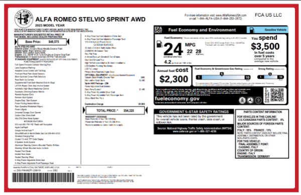 New 2023 Alfa Romeo Stelvio Sprint for sale Sold at Alfa Romeo of Greenwich in Greenwich CT 06830 25