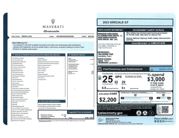 New 2023 Maserati Grecale GT for sale $56,285 at Alfa Romeo of Greenwich in Greenwich CT 06830 23