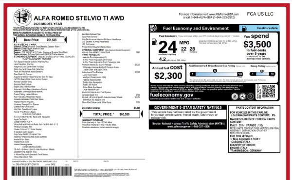 New 2023 Alfa Romeo Stelvio Ti for sale $55,550 at Alfa Romeo of Greenwich in Greenwich CT 06830 23