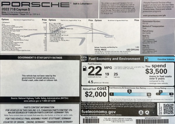 Used 2022 Porsche 718 Cayman S for sale $91,900 at Alfa Romeo of Greenwich in Greenwich CT 06830 22