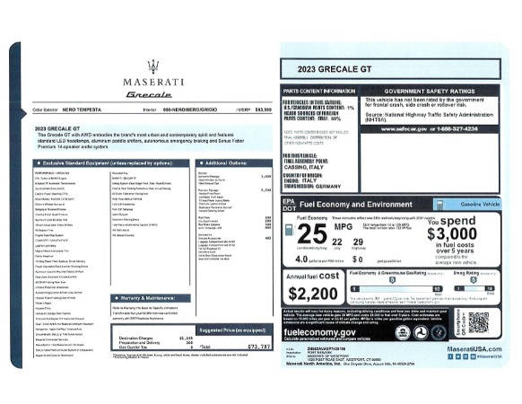 New 2023 Maserati Grecale GT for sale $73,797 at Alfa Romeo of Greenwich in Greenwich CT 06830 22