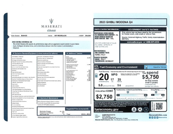 New 2023 Maserati Ghibli Modena Q4 for sale $111,055 at Alfa Romeo of Greenwich in Greenwich CT 06830 24