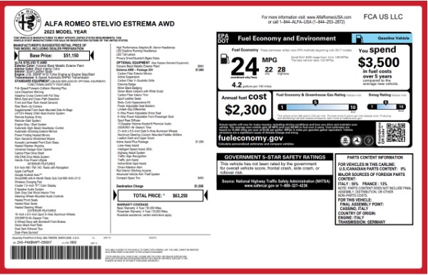 New 2023 Alfa Romeo Stelvio Estrema for sale Sold at Alfa Romeo of Greenwich in Greenwich CT 06830 23