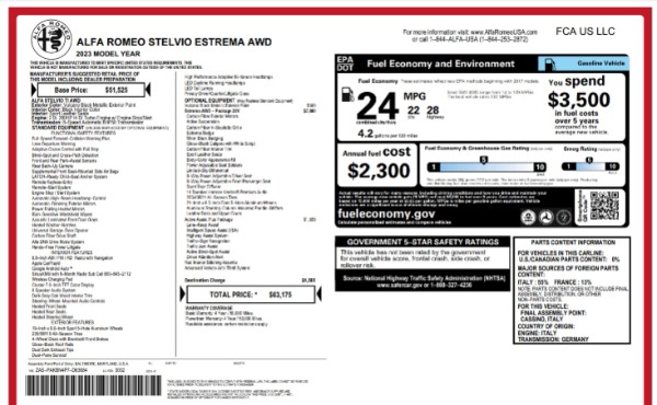 New 2023 Alfa Romeo Stelvio Estrema for sale $63,175 at Alfa Romeo of Greenwich in Greenwich CT 06830 23