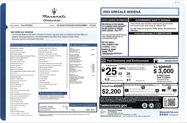 New 2023 Maserati Grecale Modena for sale $86,697 at Alfa Romeo of Greenwich in Greenwich CT 06830 24