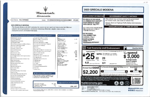 New 2023 Maserati Grecale Modena for sale $71,384 at Alfa Romeo of Greenwich in Greenwich CT 06830 24