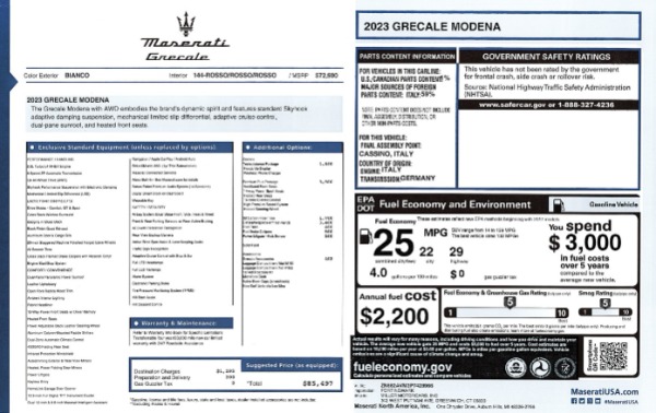 New 2023 Maserati Grecale Modena for sale $85,497 at Alfa Romeo of Greenwich in Greenwich CT 06830 23