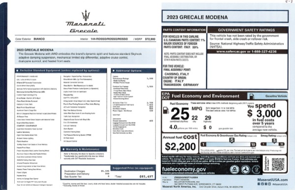 New 2023 Maserati Grecale Modena for sale $85,497 at Alfa Romeo of Greenwich in Greenwich CT 06830 23