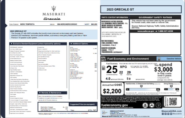 New 2023 Maserati Grecale GT for sale $73,797 at Alfa Romeo of Greenwich in Greenwich CT 06830 22