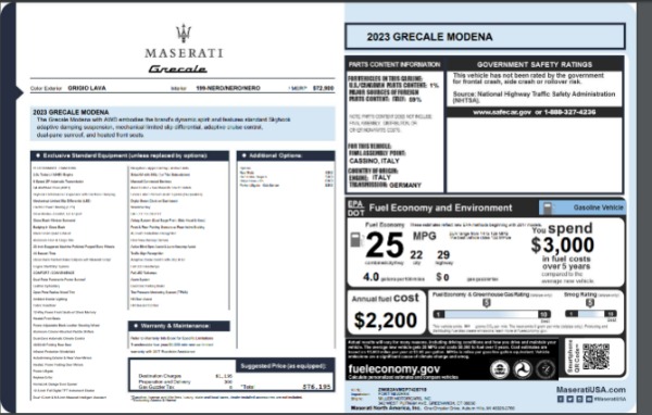 New 2023 Maserati Grecale Modena for sale $76,195 at Alfa Romeo of Greenwich in Greenwich CT 06830 21