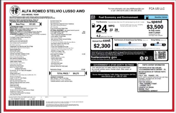 New 2023 Alfa Romeo Stelvio Ti Lusso for sale $59,275 at Alfa Romeo of Greenwich in Greenwich CT 06830 25